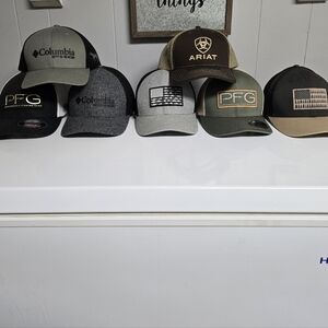 Lot Of 6 Columbia Hats 1 Ariat Snapback